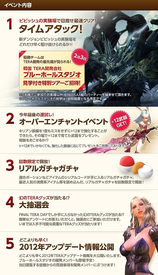 TERA、オフラインイベント「TERA ネットカフェイベント 2011」12月23日に開催！参加応募受付を本日開始の画像