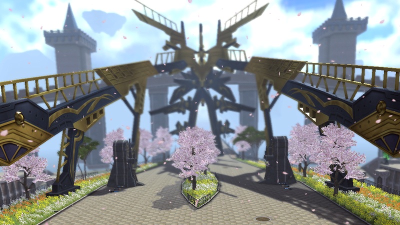 メビウスオンライン、春がやってきた！桜舞い散るロビーで楽しもう！さらに新ステージ「スプリングコロッセオ」や新衣装「袴」、お得なキャンペーンも満載の画像