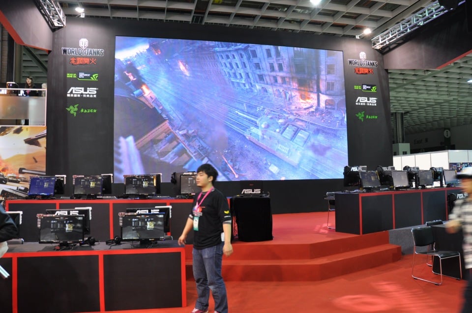 【台北国際ゲームショウ 2013】巨大な戦車オブジェも健在！多数の「World of Tanks」試遊台で全面戦争勃発！？Wargamingブースレポの画像