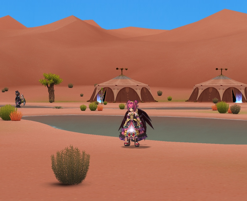 エミル・クロニクル・オンライン、大型アップデート「SAGA18：錆色の蜃気楼」第一弾「赤蝕の古代都市」に登場する古代都市「カーマインブリック」を紹介の画像