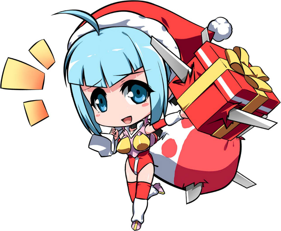 「ロボットガールズZ ONLINE」クリスマス限定衣装の「ガイちゃんトナカイ」と「ゲッちゃんサンタ」が登場！イベントマップ「聖夜の商店街」も実装の画像