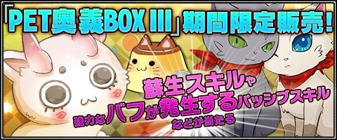 「メイズミス」強力なペットスキルが当たる「PET奥義BOXIII」が登場！1アカウントで3キャラクターまで作成可能にの画像