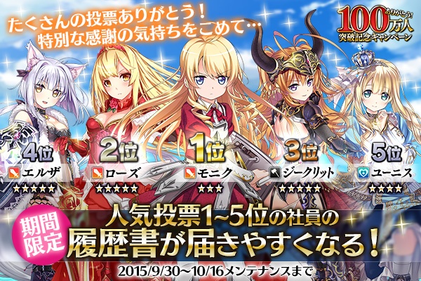 「かんぱに☆ガールズ」100万人突破記念キャンペーンが開催！小説第2巻「社長!!またまた出撃のお時間です！」は本日発売の画像