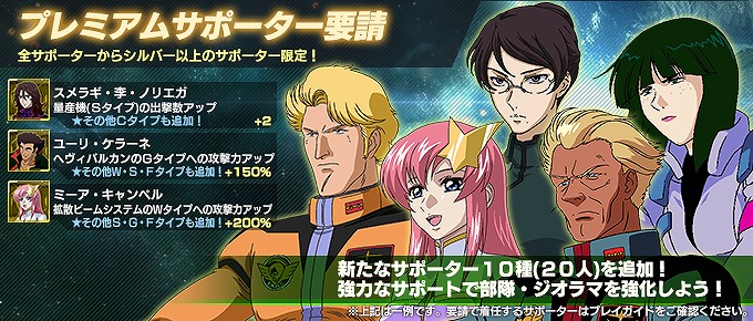 「ガンダムジオラマフロント」オペレーションセンターの機能改修＆新サポーターが追加！イベント「攻撃・防衛タイプ限定サポーター要請」も開始の画像