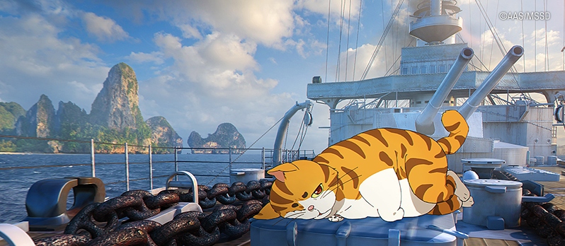 猫が艦長に就任！？「World of Warships」にTVアニメ「ハイスクール・フリート」のマスコットキャラクター・五十六が登場の画像