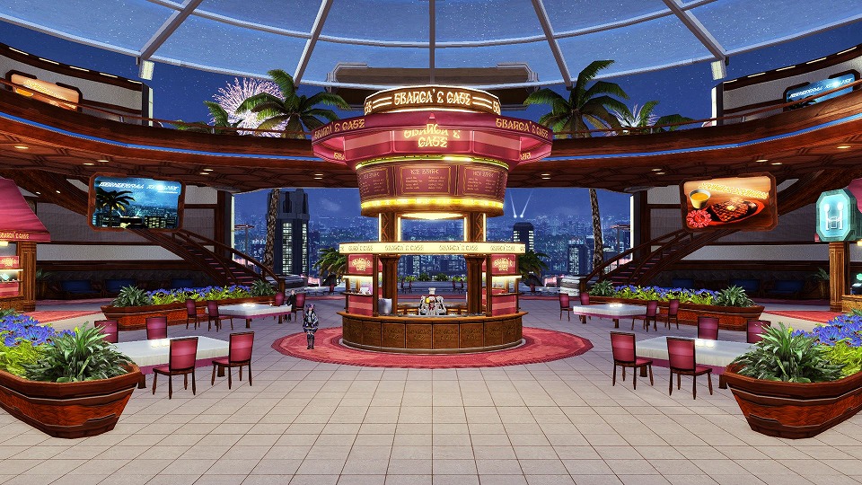 「ファンタシースターオンライン2」にインスタ映えしそうな夜のカフェが登場！ハロウィン風衣装が的中するACスクラッチもの画像