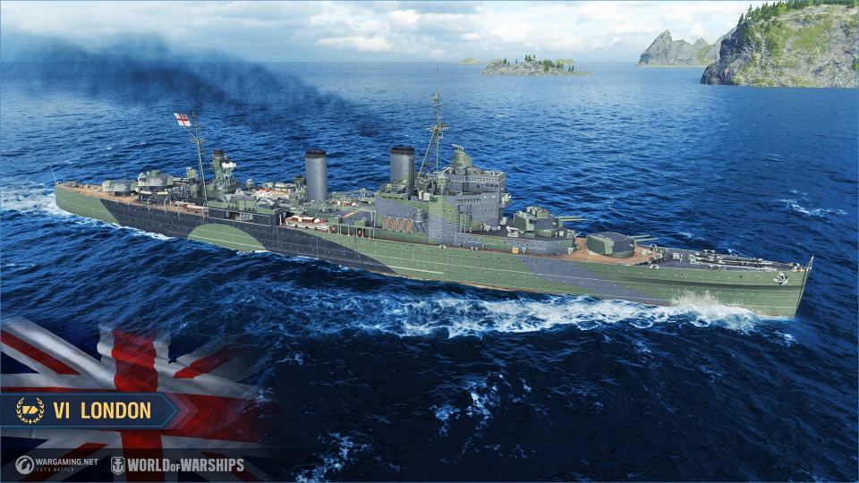 「World of Warships」イギリスの重巡洋艦が技術ツリーに登場！ハワイ旅行が当たるバレンタイン企画も実施の画像