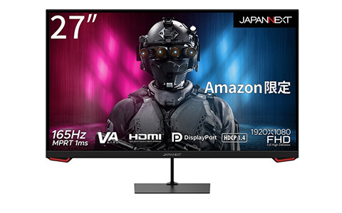 JAPANNEXTから27インチVAパネル搭載165Hz対応ゲーミングモニター「JN-VG27FHD165」がAmazon.co.jp限定で発売