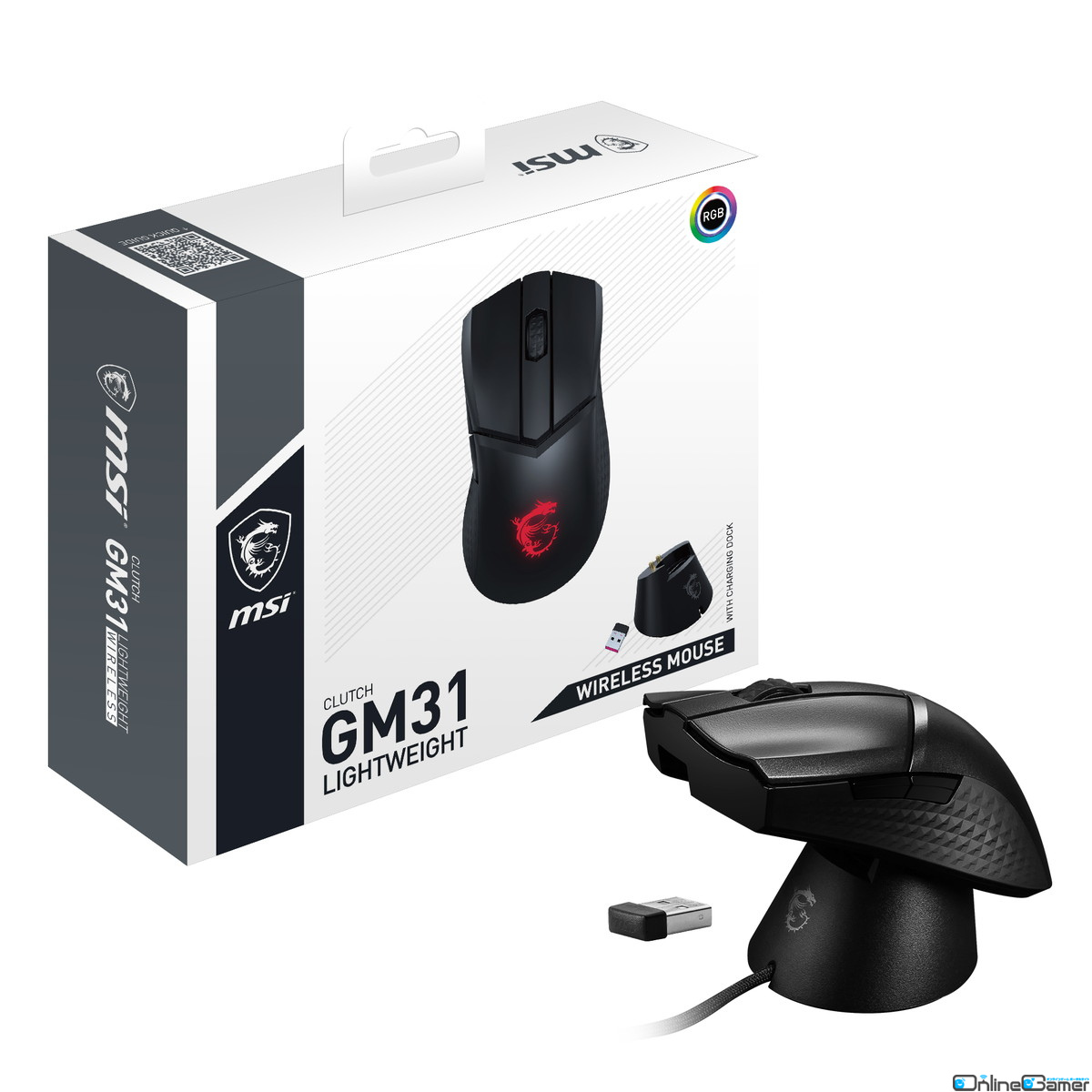 MSIから軽量ゲーミングマウス「CLUTCH GM31 LIGHTWEIGHT WIRELESS」が発売！環境に合わせて有線と無線を切り替え可能の画像