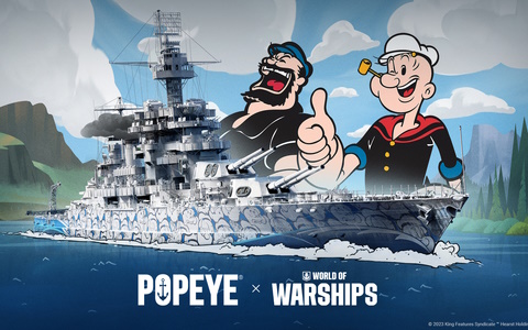 「World of Warships」とポパイの初コラボが実現！Tier VII戦艦「Colorado（コロラド）」専用のユニーク迷彩などが登場予定