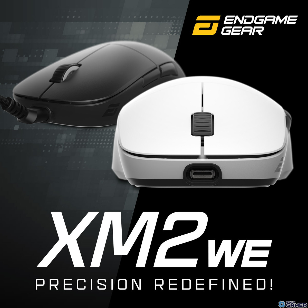 Endgame Gearから約63gの軽量ゲーミングマウス「XM2we」が発売―ワイヤレス接続可能なドングルや上向きコネクタ・ケーブルが付属の画像