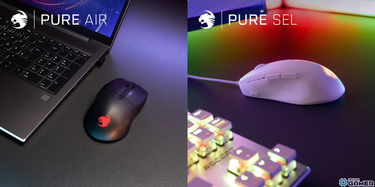 ROCCATから超軽量54gのワイヤレスゲーミングマウス「Pure Air」と、49gの有線マウス「Pure SEL」が登場の画像
