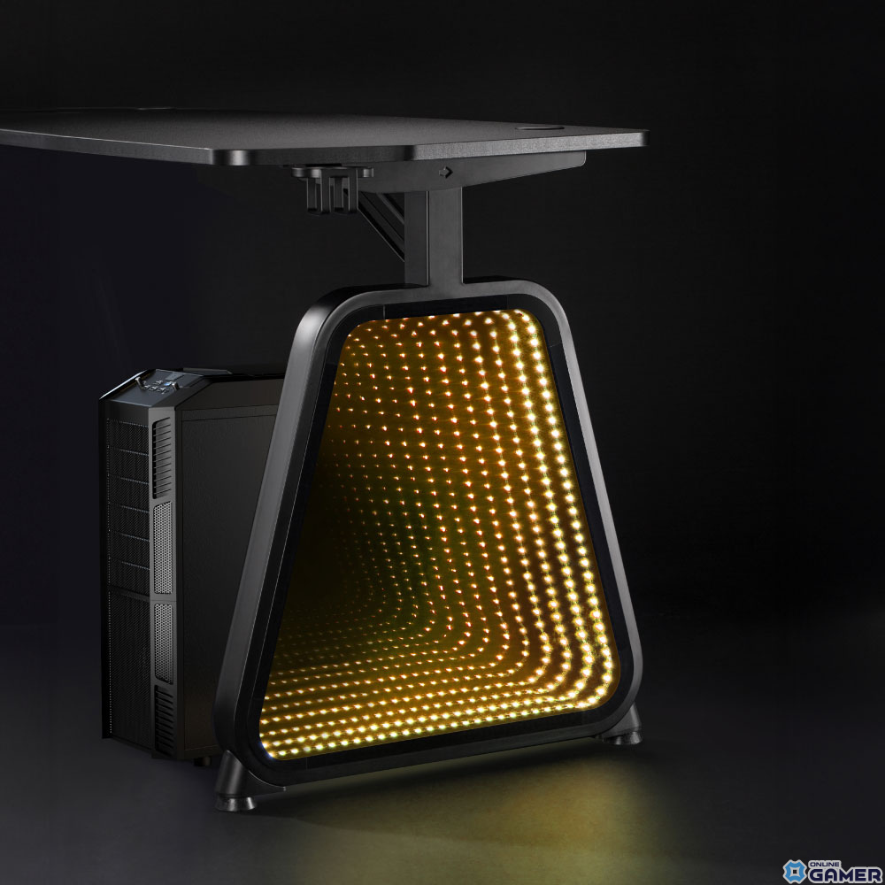 3D発光ゲーミングデスク「RGBミラーゲーミングデスク」が発売！合わせ鏡を使った不思議なライティングでオリジナル空間を演出の画像