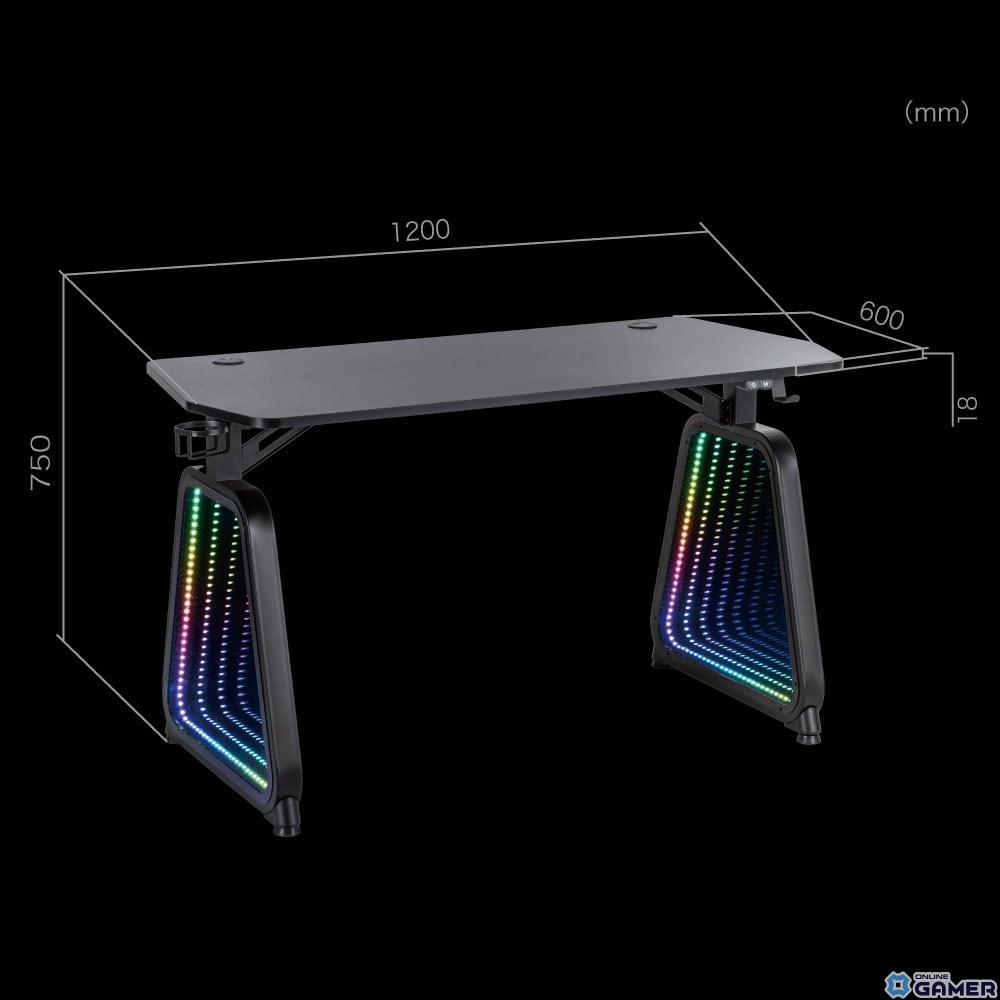 3D発光ゲーミングデスク「RGBミラーゲーミングデスク」が発売！合わせ鏡を使った不思議なライティングでオリジナル空間を演出の画像