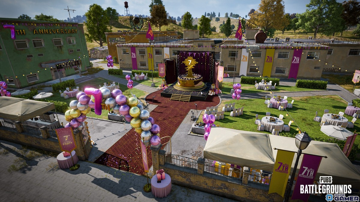 「PUBG」リリース7周年を記念するアップデートが実施！Erangelの学校やレストランも装飾され、パーティーの雰囲気を楽しめるの画像