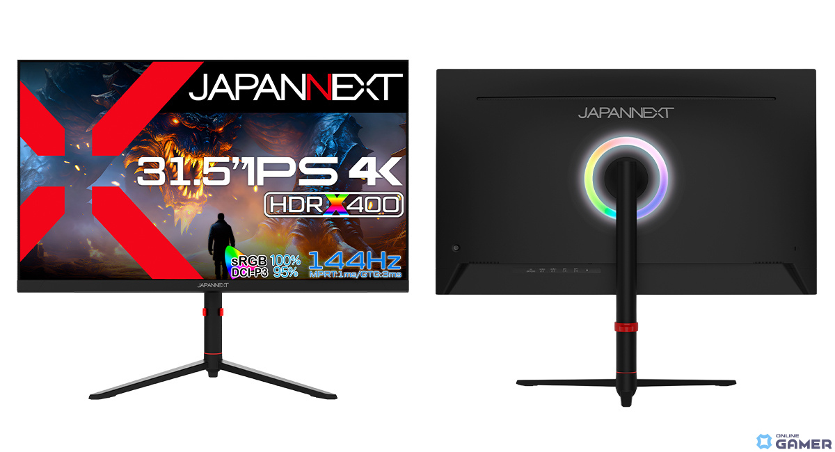 JAPANNEXTより31.5型IPSパネル＆144Hz対応の4Kゲーミングモニター「JN-i315G144UR-HSP」がAmazon限定で発売