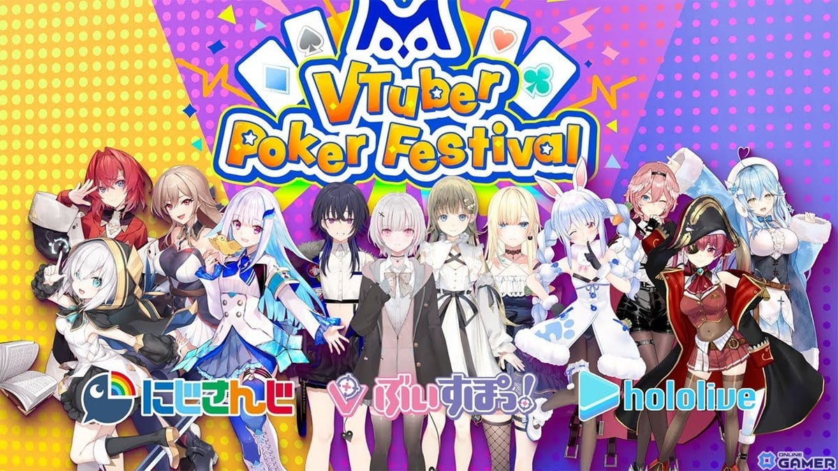 「m HOLD'EM」でVTuberグループ「にじさんじ・ぶいすぽっ！・ホロライブ」とのコラボイベント「m VTuber Poker Festival」が4月29日より開催の画像