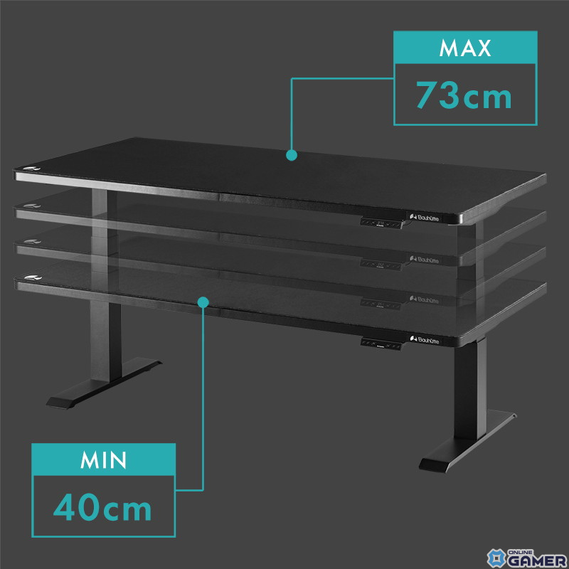 Bauhutte、座布団からゲーミングチェアまで座り姿勢をフルカバーする“低さ”を極めた「電動スーパーゲーミングデスク」が発売の画像