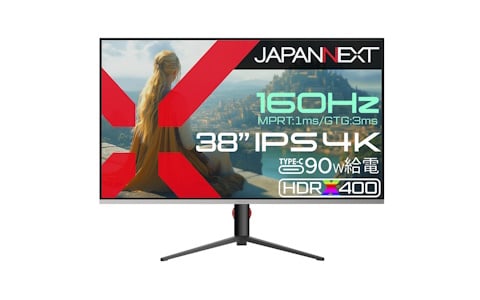 JAPANNEXTの38インチ4K/160Hz対応IPSパネル採用ゲーミングモニターが発売！昇降式多機能スタンドも搭載