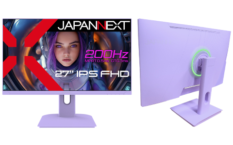 JAPANNEXT、パープルカラーの27型フルHDゲーミングモニター「JN-IPS27G200F-PP」を発売――200Hzの高速リフレッシュレートに対応