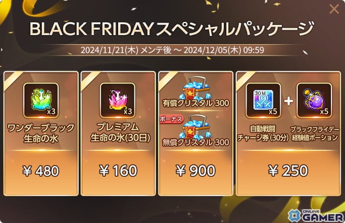 BLACK FRIDAY スペシャルパッケージ