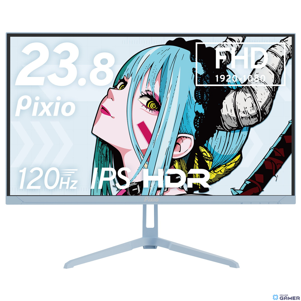 Pixio、120Hz/フルHD対応の24インチIPSゲーミングモニターの予約販売を1月30日より開始！ブラック・ホワイト・パステルブルー・パステルピンクの4色展開の画像