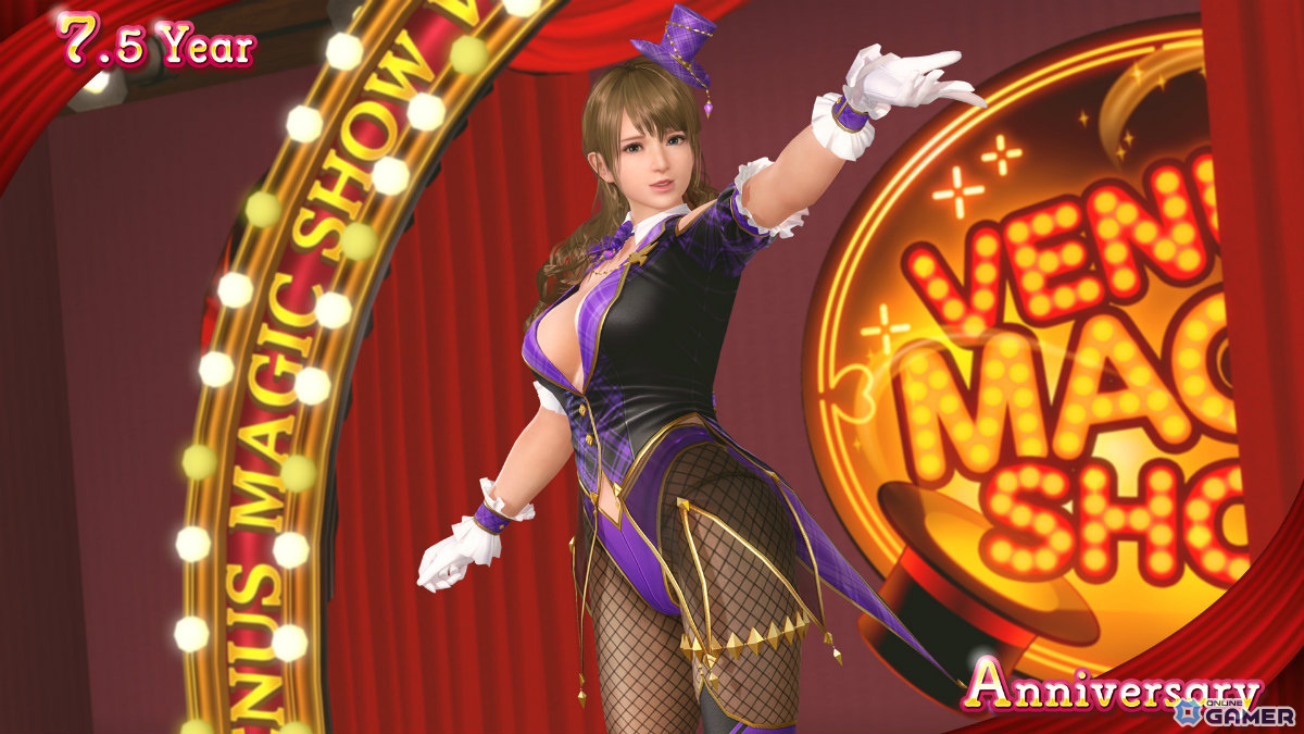 「DEAD OR ALIVE XVV」7.5周年記念！最大100連無料アニバーサリーコーデガチャ＆新SSR水着「マジック・トリック・アワー」登場の画像
