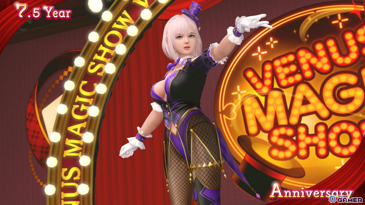 「DEAD OR ALIVE XVV」7.5周年記念！最大100連無料アニバーサリーコーデガチャ＆新SSR水着「マジック・トリック・アワー」登場の画像