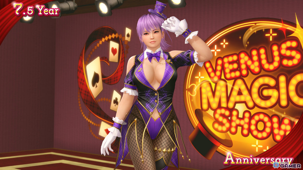 「DEAD OR ALIVE XVV」7.5周年記念！最大100連無料アニバーサリーコーデガチャ＆新SSR水着「マジック・トリック・アワー」登場の画像