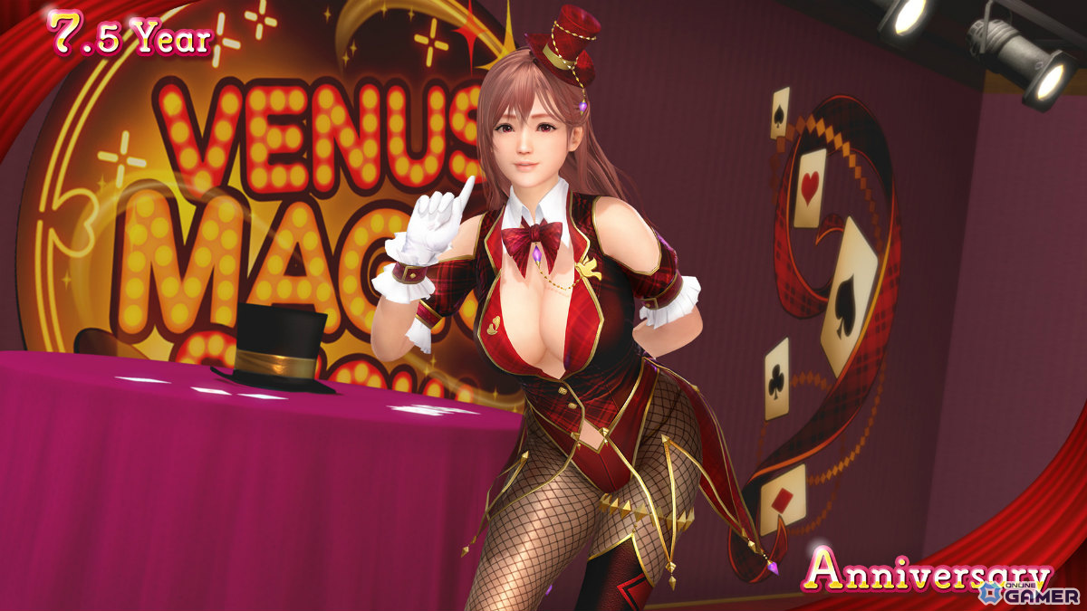 「DEAD OR ALIVE XVV」7.5周年記念！最大100連無料アニバーサリーコーデガチャ＆新SSR水着「マジック・トリック・アワー」登場の画像