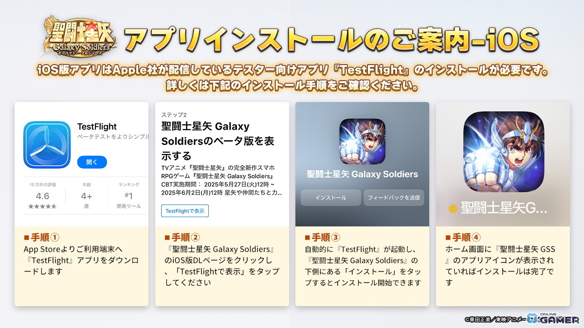 「聖闘士星矢 Galaxy Soldiers」CBT本日スタート!参加特典フレームやゴールドがもらえるチャンスの画像