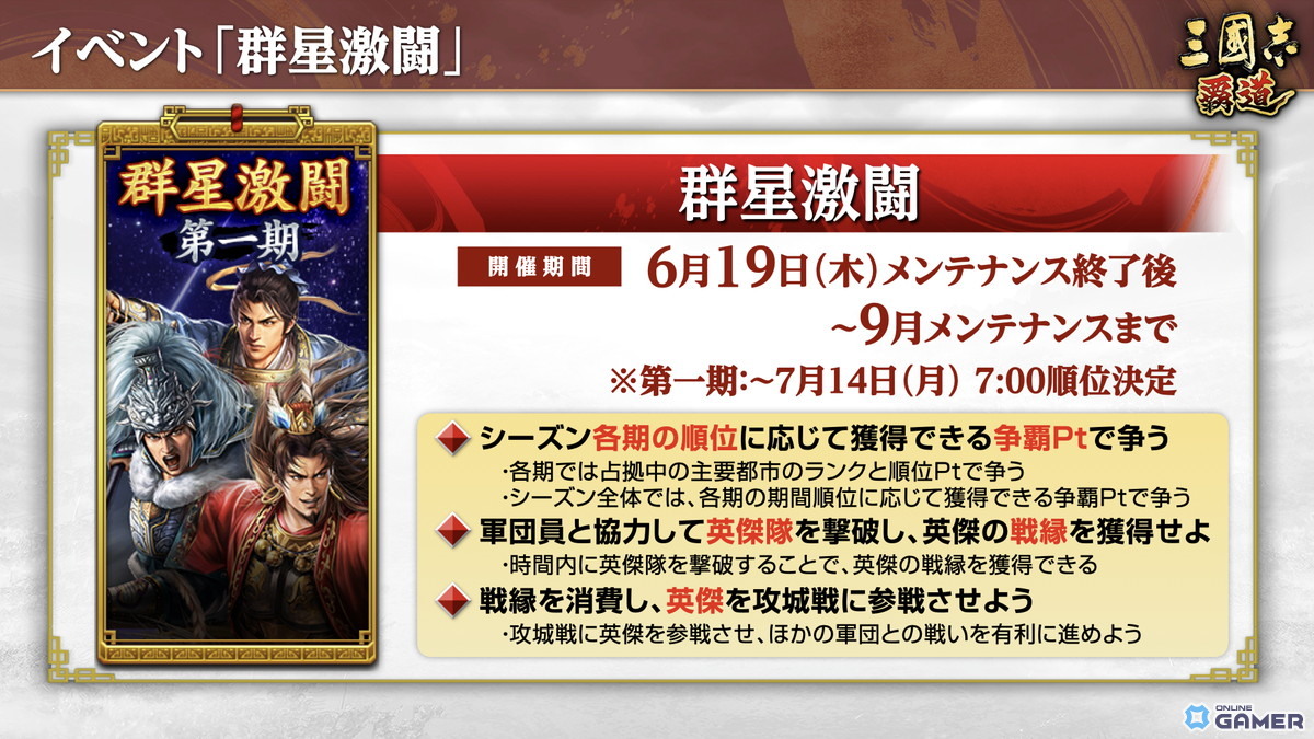 「三國志 覇道」新長期イベント「群星激闘」開幕!LR魏延・管夷吾が極求賢令に登場の画像