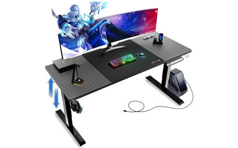 【Amazonセール】GTRacing ゲーミングデスク GTS111：電動昇降機能・カーボン調の天板を採用