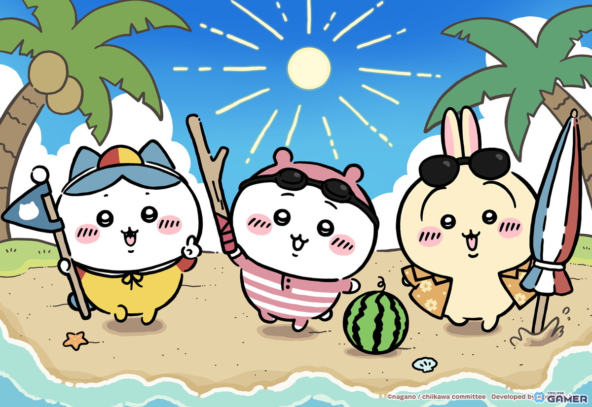 「ちいかわぽけっと」ビーチイベント開催!夏衣装のうさぎ・モモンガ・くりまんじゅうが登場の画像