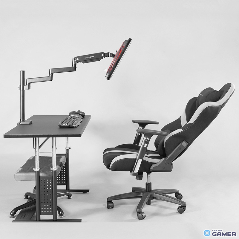 ゲーミングチェアで“寝たままゲーム”を実現!Bauhutteが76cmロングモニターアーム「BMA-1MS」を発売の画像