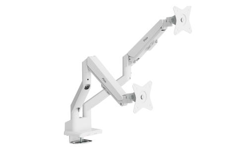 【Amazonセール】Pixio PS2D ホワイト デュアルモニターアームー32インチ×2台対応ガススプリング式で理想の配置を実現