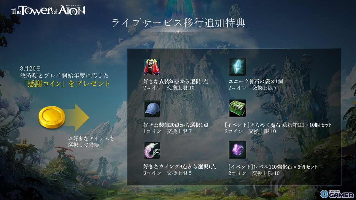 「タワー オブ アイオン」新規サーバー「X」の詳細や新規クラス「ルミネス ウイング」のスキル紹介などリニューアルアップデート情報が公開!の画像