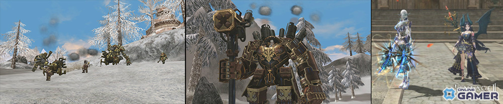 「略奪の荒野(画像左/中央)」と「サマナー」クラスの新召喚獣情報(画像右)」