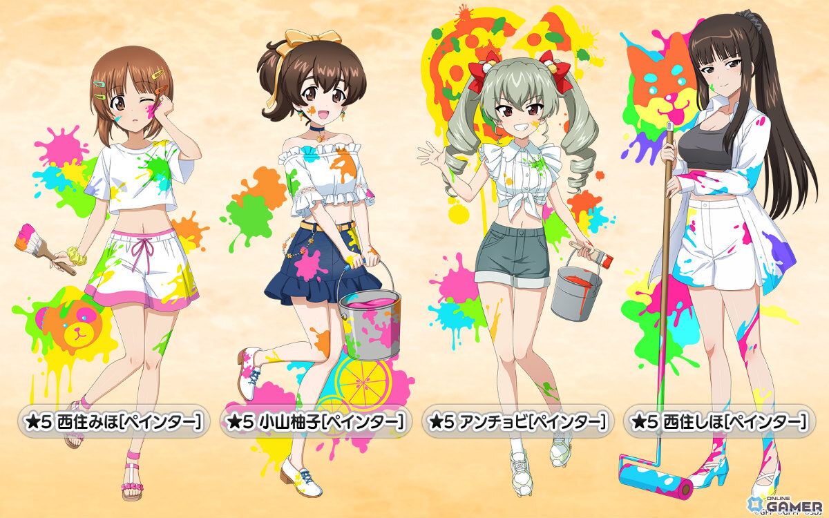 「ガルパン 戦車道大作戦！」ペインター衣装のみほ・柚子・アンチョビ・しほがガチャに登場！の画像