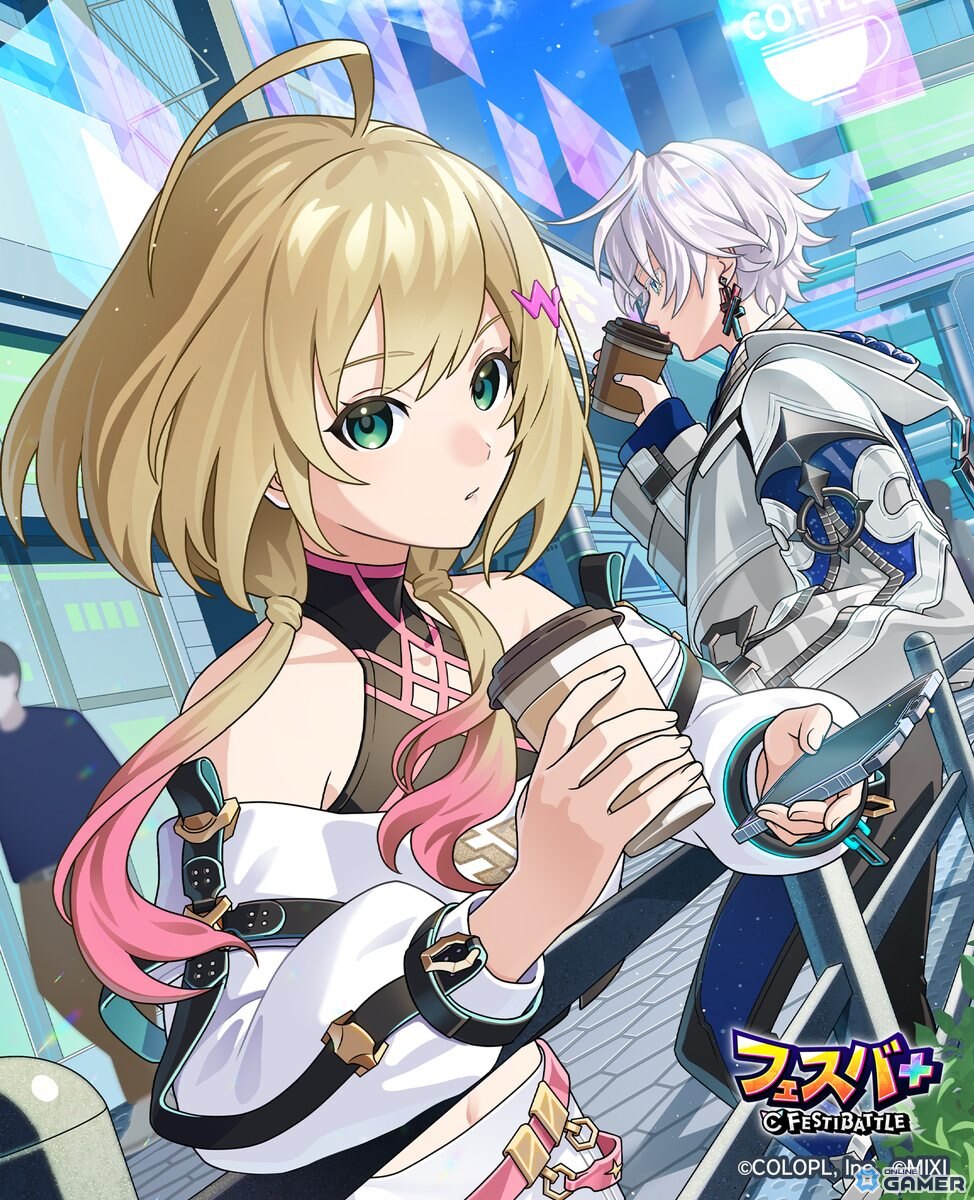 「フェスバ+」1周年!「白猫」ジン(CV:島崎信長)&「モンスト」エル(CV:雨宮天)が新ヒーローとして参戦の画像