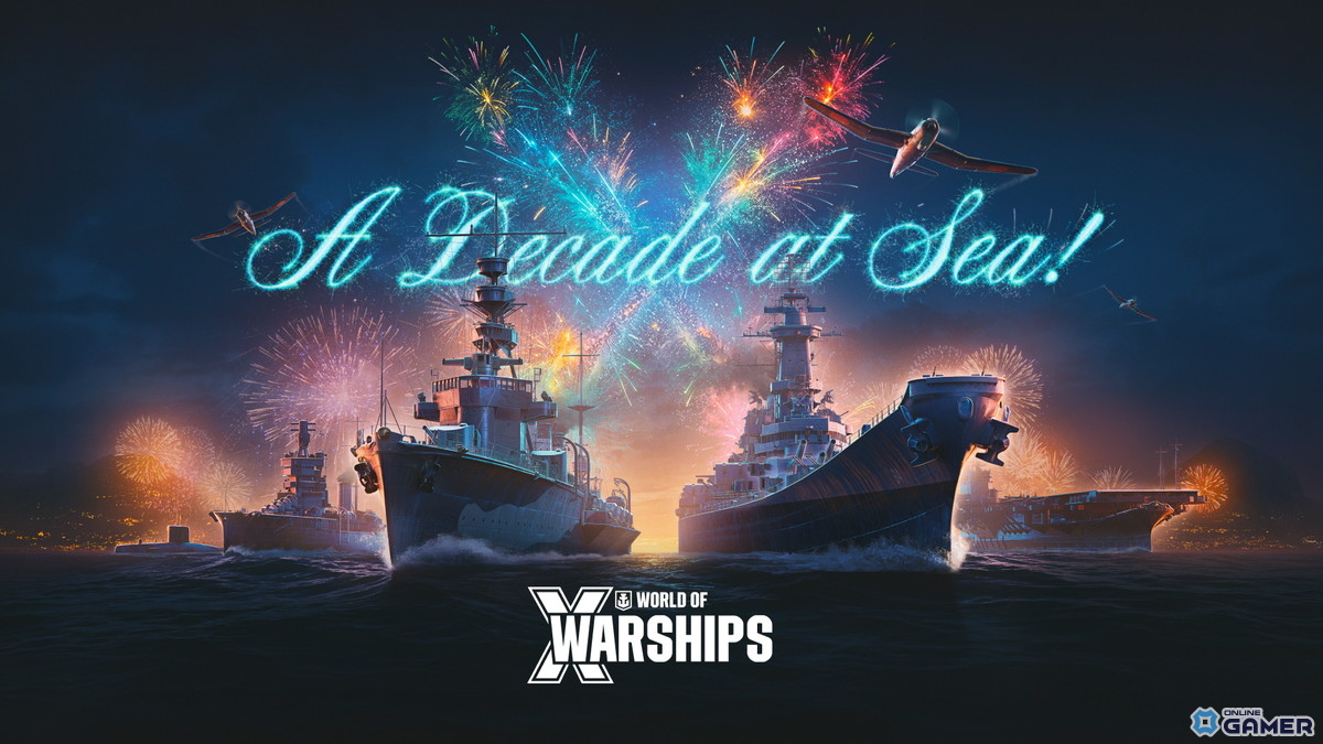 「World of Warships」の10周年を記念したアップデートが配信!ローンチ当初を再現したモード「タイムトラベル」や「10周年記念港」などが登場の画像