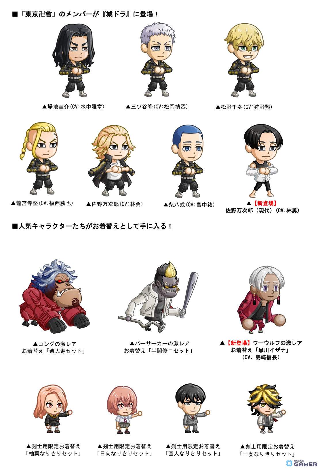 「城とドラゴン」×「東京リベンジャーズ」復刻コラボ!マイキー現代Ver.や黒川イザナが登場の画像