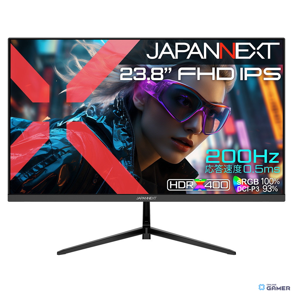 JAPANNEXT、23.8型・200Hz対応ゲーミングモニター「JN-IPS238G200F3」をAmazon限定で発売の画像