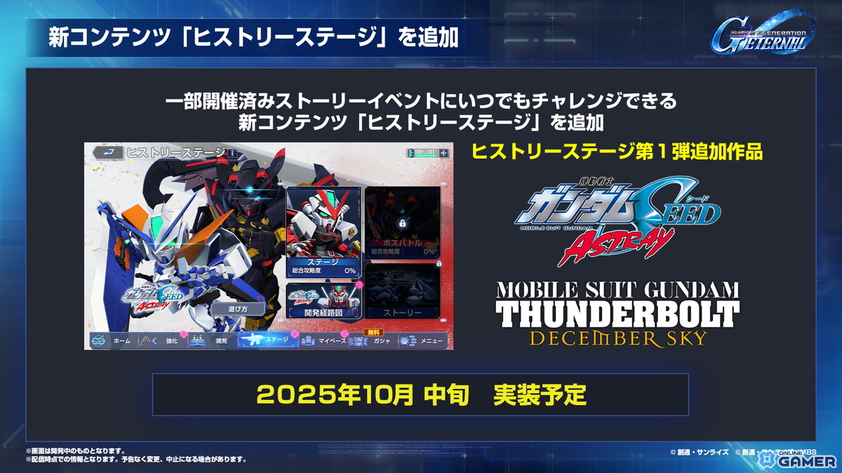 「SDガンダム ジージェネエターナル」メインステージに「機動戦士ガンダムUC」と「機動武闘伝Gガンダム」が9月30日に追加！の画像