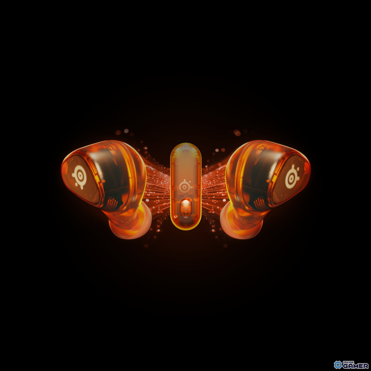 SteelSeries「Arctis GameBuds Glorange」数量限定発売!eスポーツ仕様の完全ワイヤレスイヤホン新色スケルトンモデルの画像