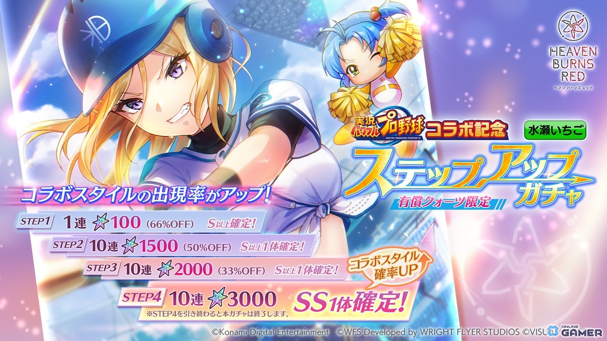 「ヘブンバーンズレッド」×「パワプロアプリ」コラボ開催!茅森月歌&水瀬いちごがコラボユニフォームで登場の画像