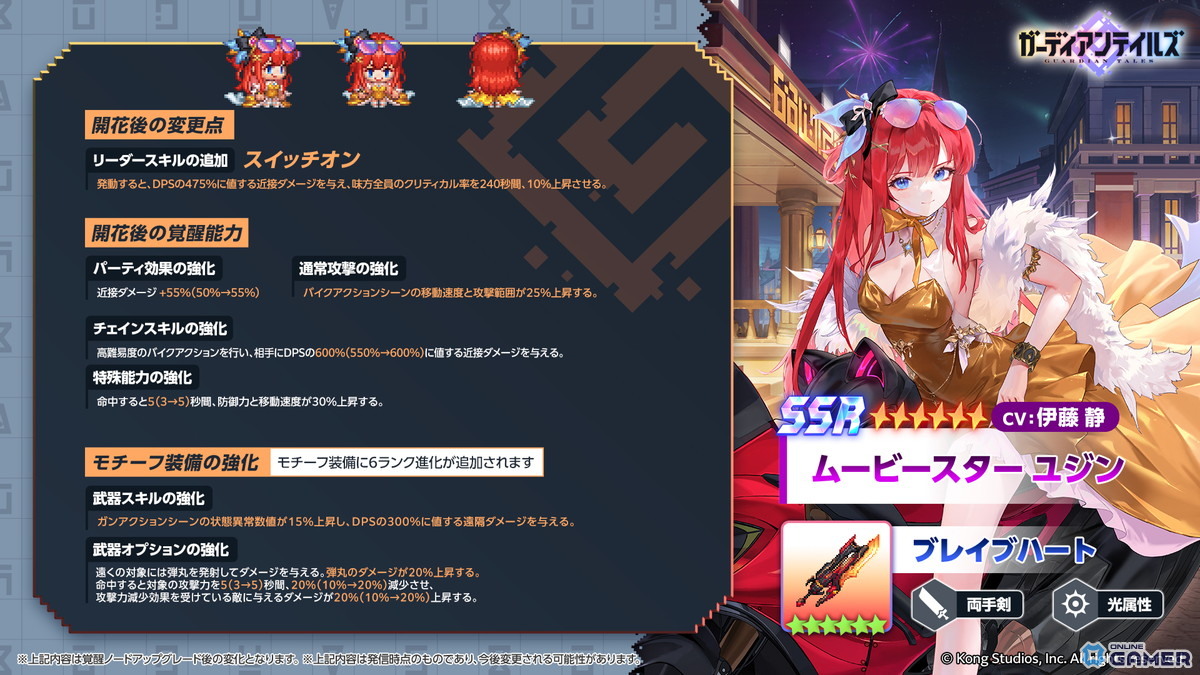 「ガーディアンテイルズ」に新英雄「自由なリス クルシエル（CV：和多田美咲）」登場！「ムービースター ユジン（CV：伊藤静）」が開花で新姿にの画像