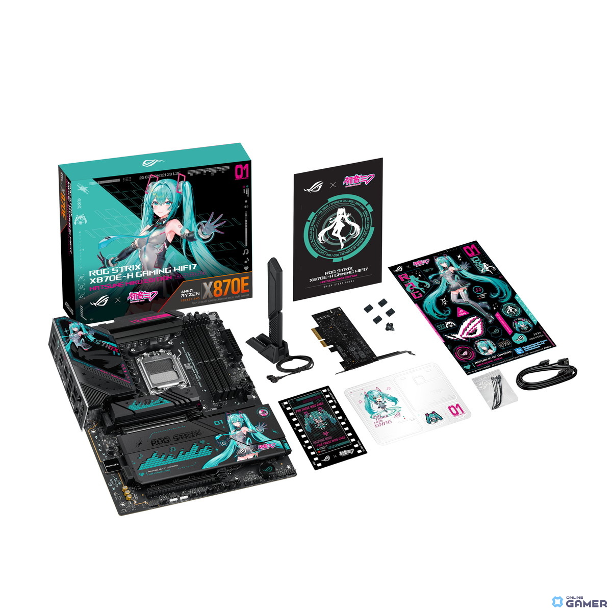 初音ミクの世界観を纏うゲーミングセットアップーASUSが「ROG × 初音ミク」シリーズを発表の画像