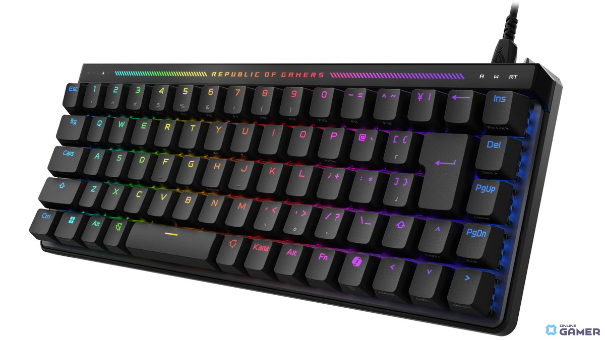 日本語配列＆磁気スイッチ搭載「ROG Falchion Ace HFX」登場　ラピッドトリガー対応の65％コンパクトゲーミングキーボードの画像