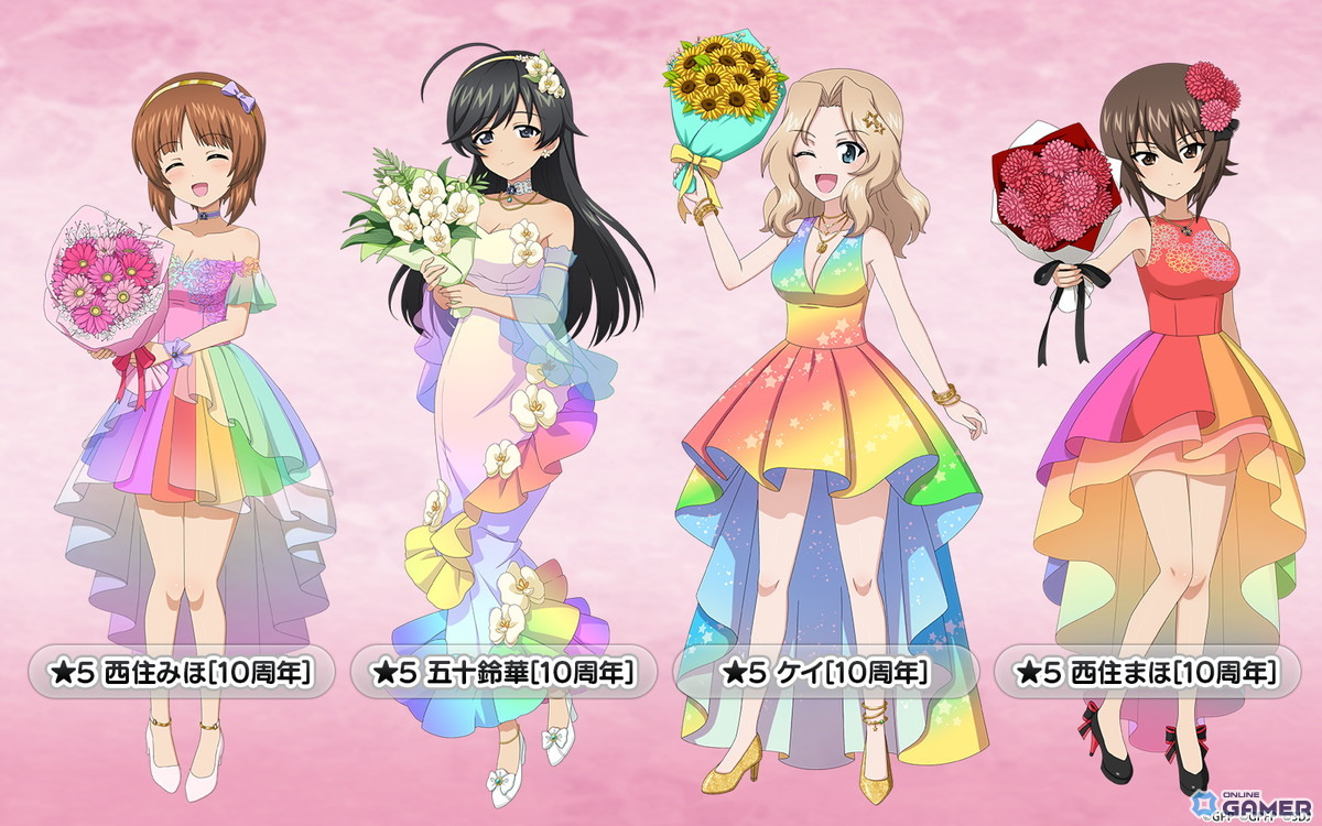 「ガールズ＆パンツァー 戦車道大作戦！」10周年記念ガチャ第1弾開催！みほ・華・ケイ・まほが登場の画像